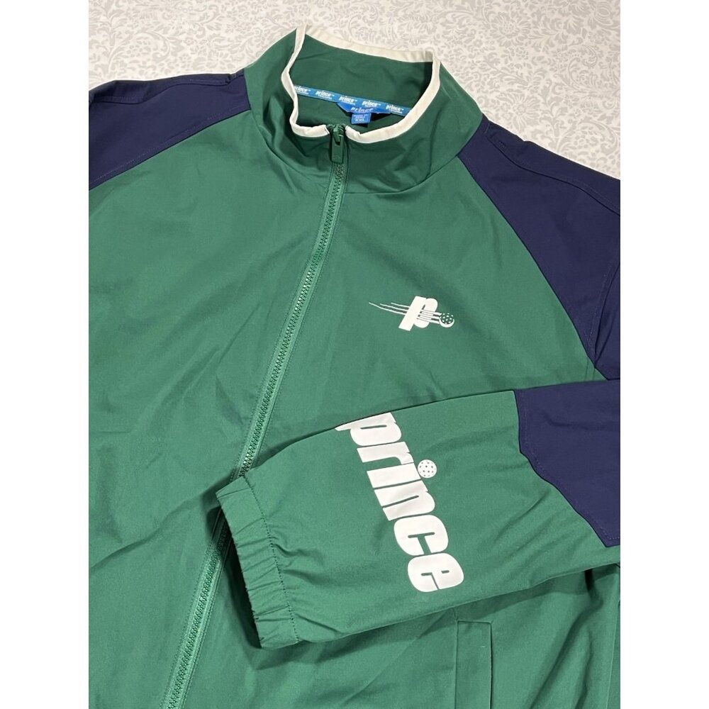 Prince Pickleball Green Navy Jacket Men’s XXL Full Zip Lightweight Tennis Fall